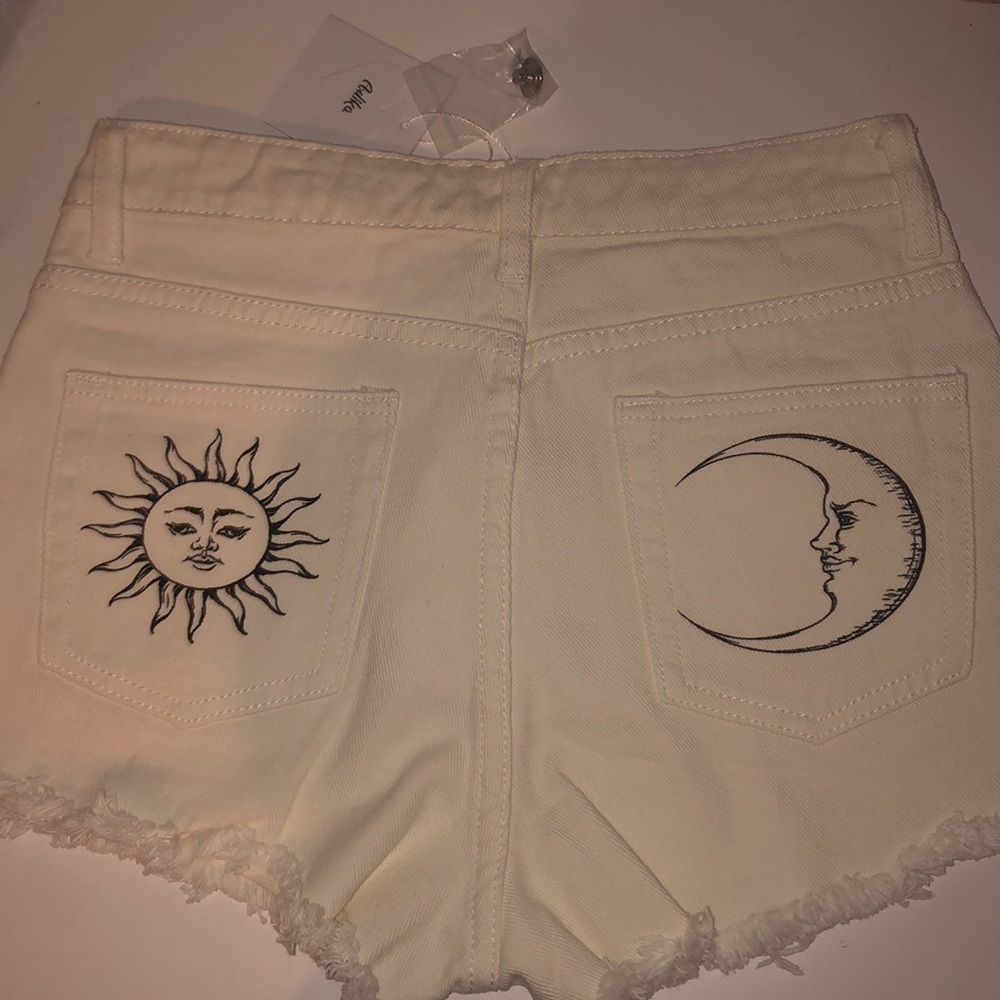 White Frayed Jean Shorts